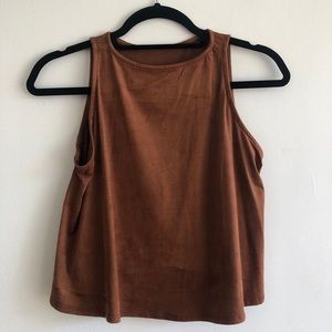 Faux suede crop top
